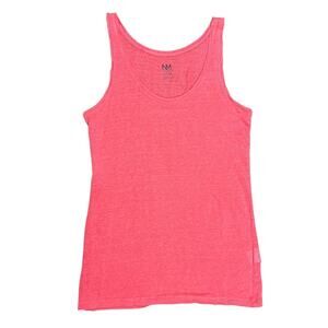 Neiman Marcus NM Luxury Essentials 100% Linen Tank Top Coral Pink Orange Shirt